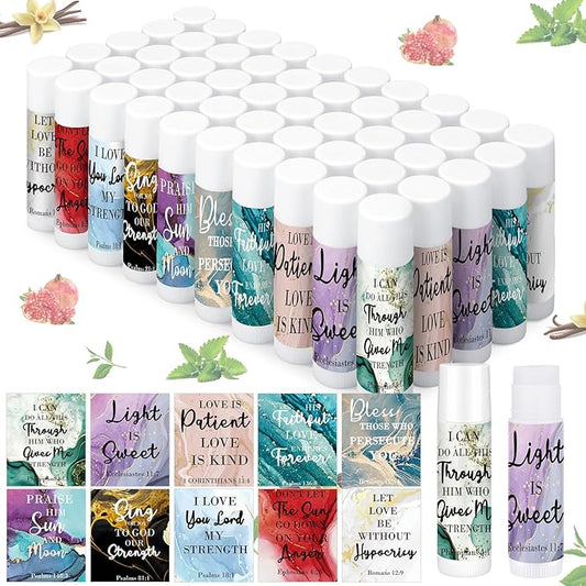 50 Pcs Lip Balm Bulk Christian (Marble
