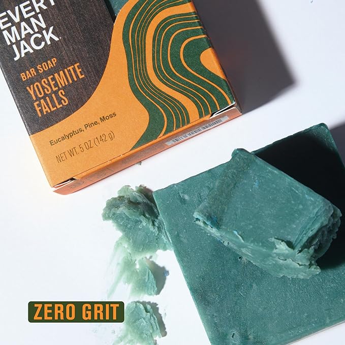 Every Man Jack Cold Plunge Mens Bar Soap - Yosemite Falls Scent with notes of Earthy Eucalyptus and Invigorating Pine - Deeply Cleans, Hydrates with Naturally Derived Ingredients - 5oz 2 Pack