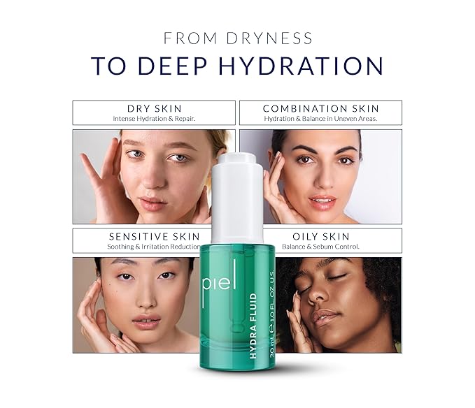 Piel Hydra Fluid – Hydrating Facial Serum with Hyaluronic Acid and Allantoin – Lightweight and Fast-Absorbing Formula – Fragrance-Free – Suitable for All Skin Types
