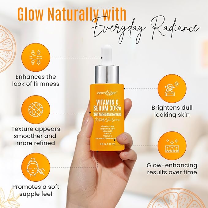 30% Vitamin C Serum for Face - Natural & Organic Anti Wrinkle & Skin Rejuvenator Moisturizer with Hyaluronic Acid & Vitamin E - Powerful Anti Aging Serum - Age-Defying Beauty Regimen- 1FL OZ