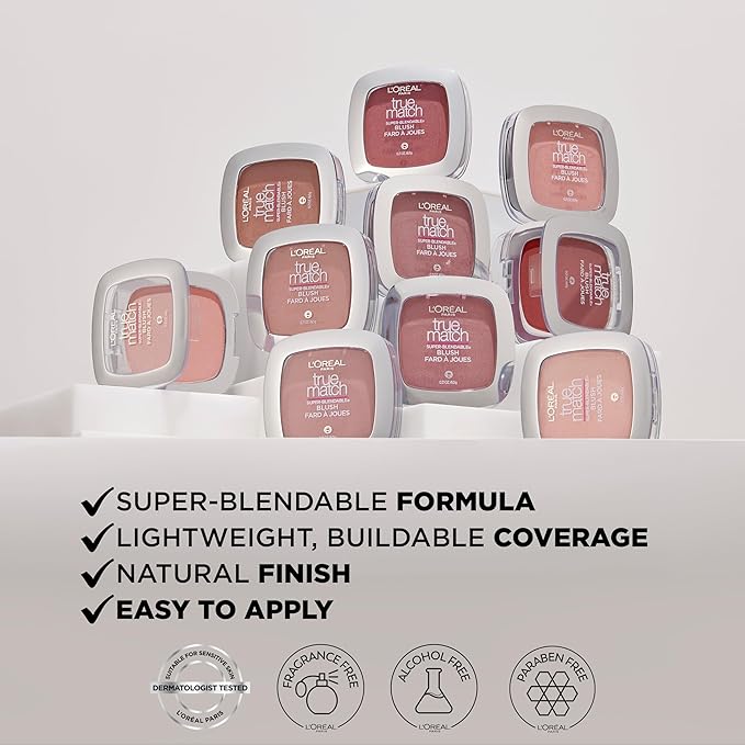 L'Oreal Paris True Match Super-Blendable Powder Blush, Apricot Kiss, 0.21 Oz (Packaging May Vary)