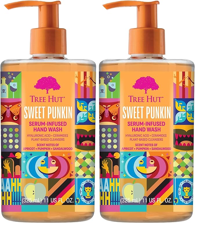 Tree Hut Sweet Punkin Serum Infused Hand Wash | Nourish & Hydrate Hands with Strengthening Skin Care | Long Lasting Scent | Cleanse & Lock in Moisture | 11 fl oz. (Pack of 2)