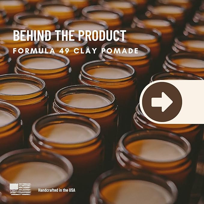 Johnny Slicks Formula 49 Clay All Organic Pomade | Firm Hold & Matte Finish (Promotes Healthy Hair Growth, Helps Hydrate Dry Skin), (2 ounce, Original)