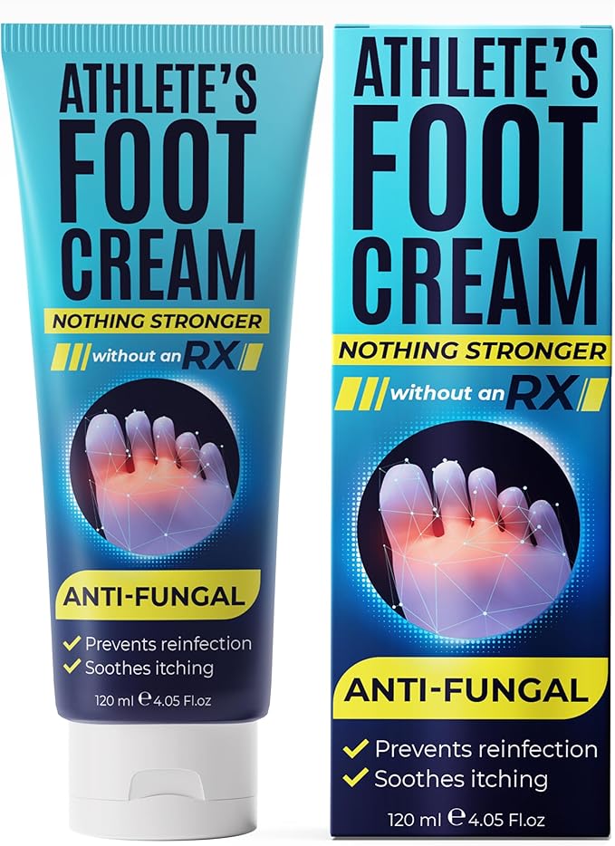 Foot Cream | Athlete’s Foot Cream for Cracked Heels, Dry Skin & Itchy Feet | Relieves Itching, Burning & Redness | Antifungal Treatment Helps with Nail Fungus, Jock Itch & Ringworm | 4.05 fl oz