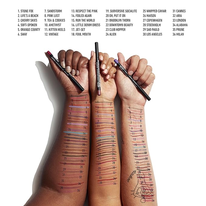 NYX PROFESSIONAL MAKEUP Suede Matte Lip Liner, Vegan Formula - Aria (Violet)