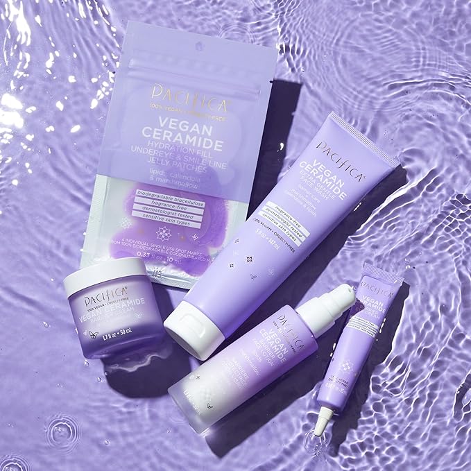 Pacifica Beauty, Vegan Ceramide Face Wash + Face Lotion Set, Cleanser, Moisturizer, Sensitive Skin, Dermatologist + Allergy Tested, Eczema Association Approved, Fragrance Free, Vegan