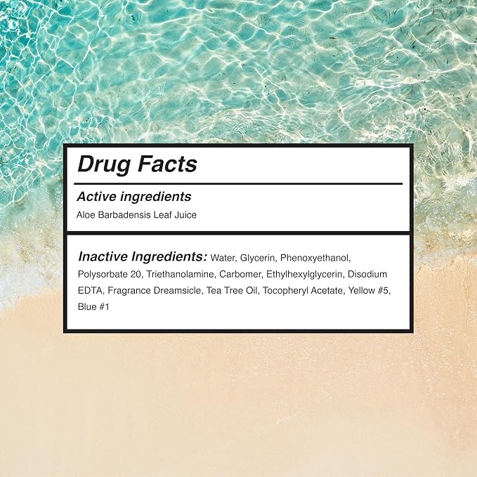 Surface Aloe Vera Gel, Sunburn Relief and After Sun Care, Cooling Hydrating Gel for Face and Body, Non-Greasy Fast-Absorbing Moisturizer for Post Sun Exposure, After Run or Outdoor Recovery