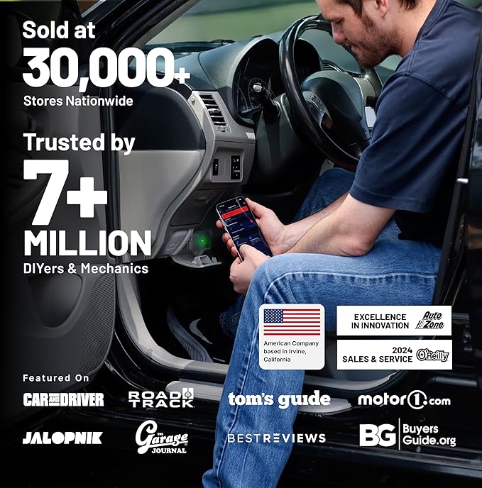 Innova 1000 Bluetooth OBD2 Scanner for iPhone & Android - Predict Car Problems Before They Happen - No Subscriptions - Detect Check Engine, ABS, SRS Issues for Cars 1996+