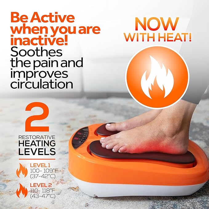 Powerfit Power Legs Electric Foot Massager Machine with Heat - Heated Foot Massager for Neuropathy Pain Circulation - Feet Massager for Pain Relief with Remote Control