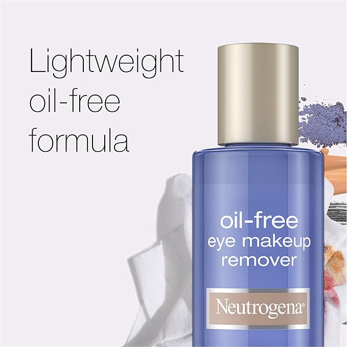Neutrogena Gentle Oil-Free Eye Makeup Remover & Cleanser for Sensitive Eyes, Non-Greasy Makeup Remover, Removes Waterproof Mascara, Dermatologist & Ophthalmologist Tested, 5.5 fl. oz, 3 Pack