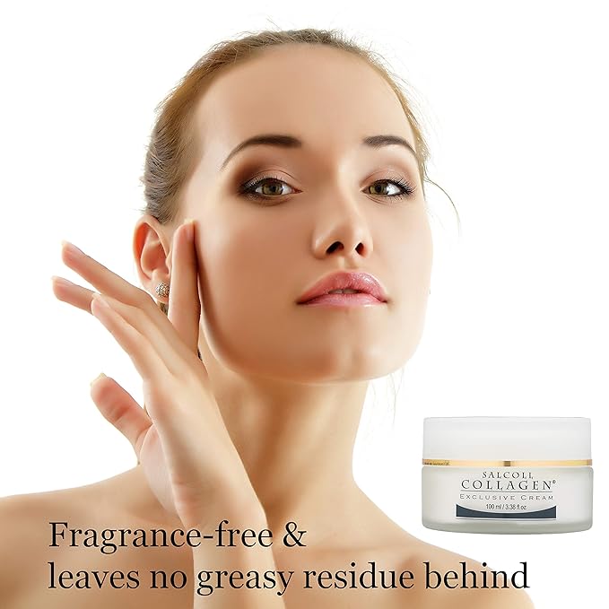 Salcoll Collagen - Anti-Aging Marine Collagen Face Cream - Firming Moisturizer for Fine Lines & Wrinkles, Day & Night Treatment, All Skin Types, 100 ml. Jar