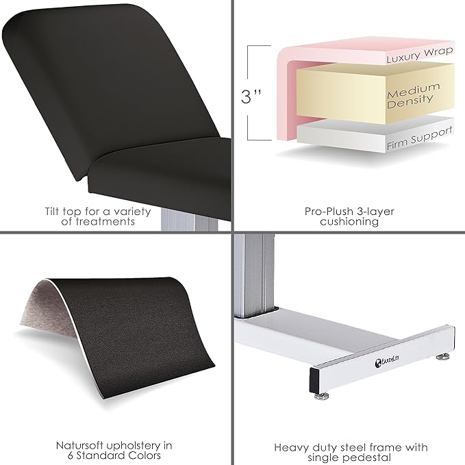 EARTHLITE Electric Massage Table EVEREST – Ultra-Comfortable Electric Lift Table, Hands-Free Foot Control, UL listed, Different Sizes & Colors (28", 30" or 32" x 73")