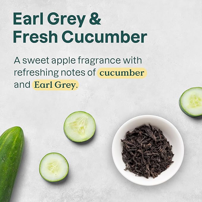 ATTITUDE Body Wash, EWG Verified Shower Gel, Dermatologically Tested, Plant and Mineral-Based, Vegan Personal Care Products, Earl Grey & Fresh Cucumber, 16 Fl Oz