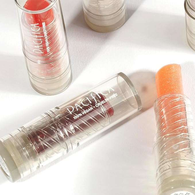 Pacifica Tiniter Lip Balm Oil – Crimson Crush Sheer Red Tint Hydrating Lip Balm Oil with Vitamin E, Moisturizing Glossy Shine, Vegan & Cruelty-Free