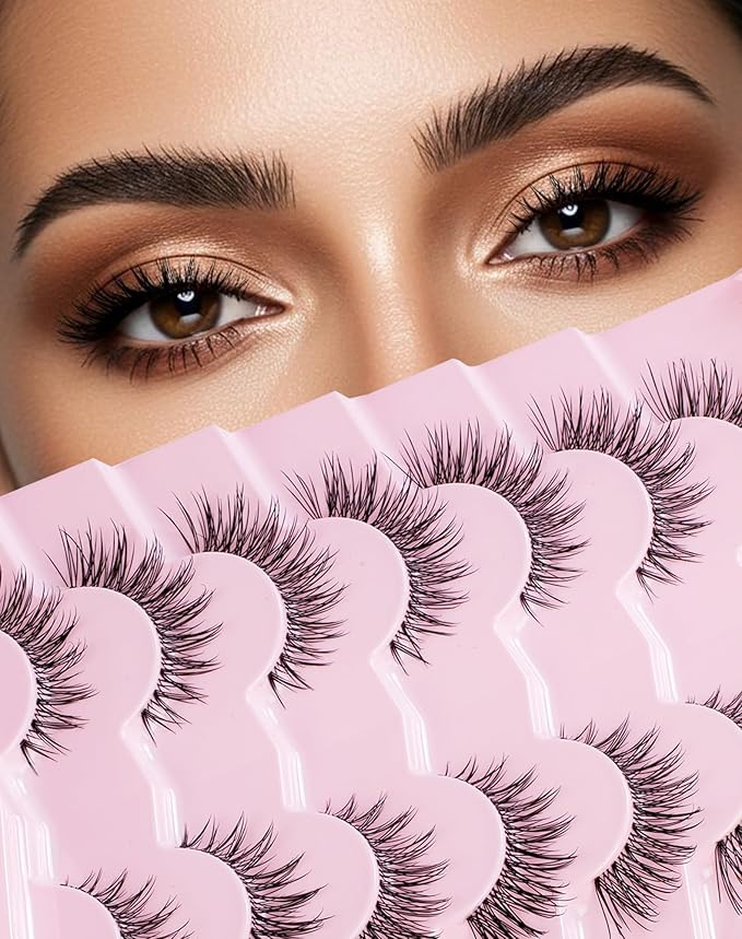 Wispy Natural Lashes Flared False Eyelashes Fluffy Fake Lashes Flared-06