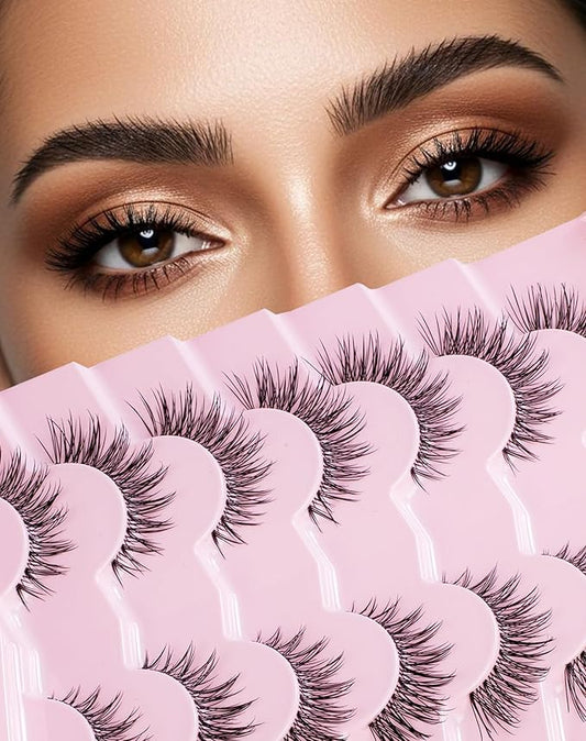 Wispy Natural Lashes Flared False Eyelashes Fluffy Fake Lashes Flared-06