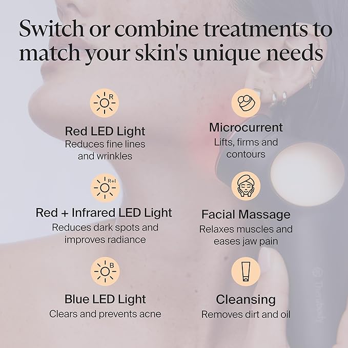 TheraFace Therabody TheraFace PRO - Microcurrent Facial Device, 8-in-1 Compact Face Massager&Facial Sculpting Tool with Light Therapy for Skin Tightening, Anti Wrinkle, Anti Aging & Skin Care (Black)