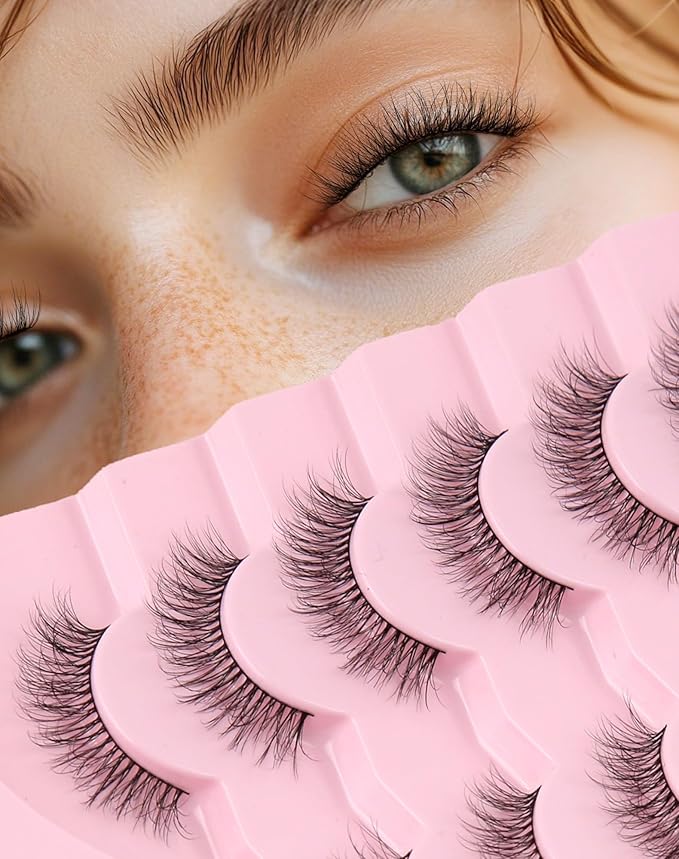 Natural False Eyelashes Strip Natural Look C Curl Wispy Lashes Wispy-01