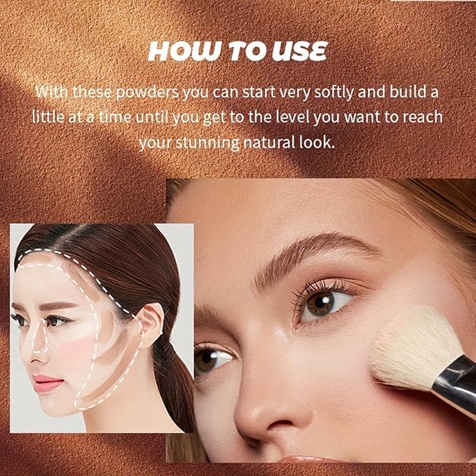 4 Colors Contour Palette, Face Contouring Highlighters Bronzer Powder Makeup Kit, Natural Contouring Makeup Kit for Beginner, All in one Makeup Contour Palettes (01, 1.02)