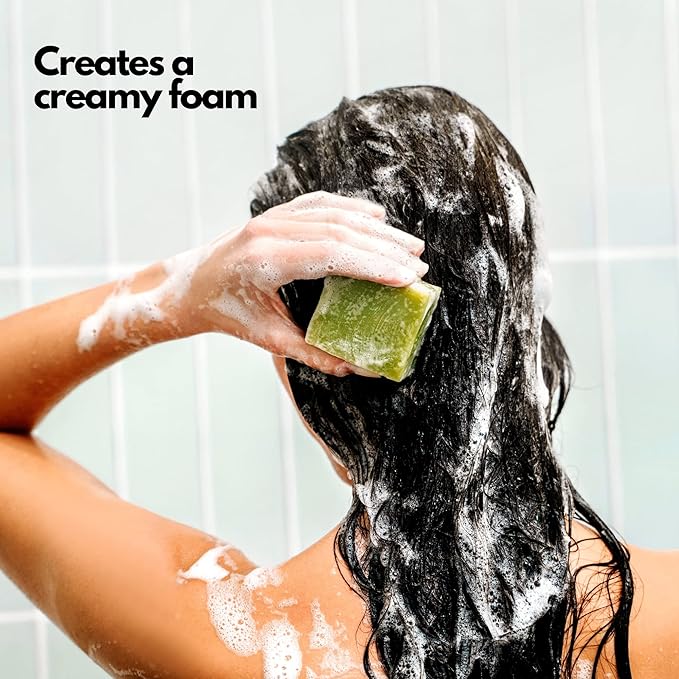 SoapFactory Organic Solid Shampoo Bar for thinning Hair, Hair Soap with Aloe Vera for Men and Women, 100% Natural, Vegan, Handmade, Plastic Free, 3 ounce