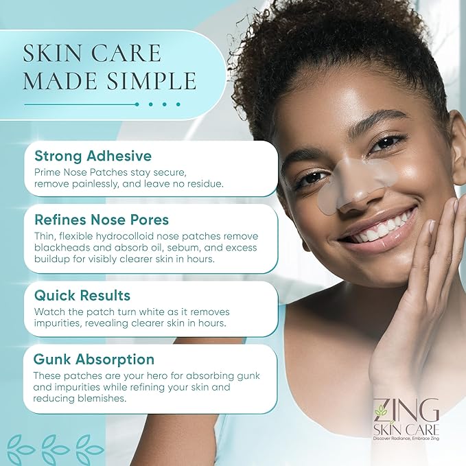 Prime Patch Nose Patches – Hydrocolloid Patches for Pimple & Zit Removal, Blackhead & Pore Care – Absorbs Acne Gunk & Oil, Strong Adhesion, Easy Removal, Vegan, 10 Count – Made in Korea