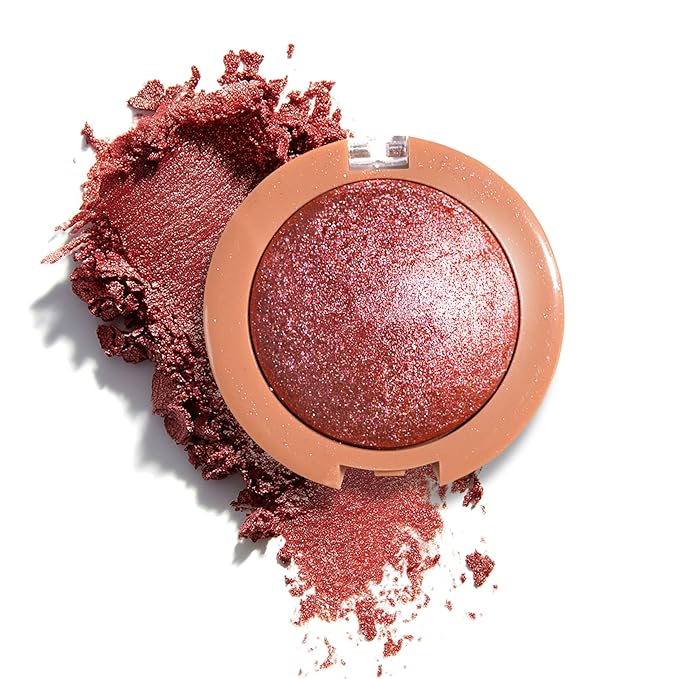 MAEPEOR Powder Blush Lightweight Smooth Blendable Face Blush Effortless Shimmer Natural Finish Blusher Face Makeup (04 Brown)