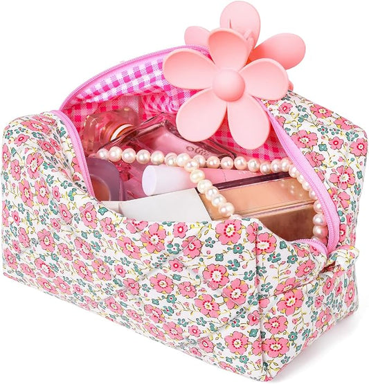Soidram pink makeup bag floral