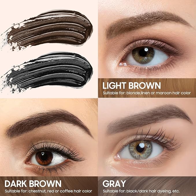 Eyebrow Gel Eyebrow Pencils for Women, Strong-Hold Transfer-proof & Water-Resistant Brow Gel Creates Voluminous-Looking Brows, Vegan & Cruelty-free (Dark Brown)