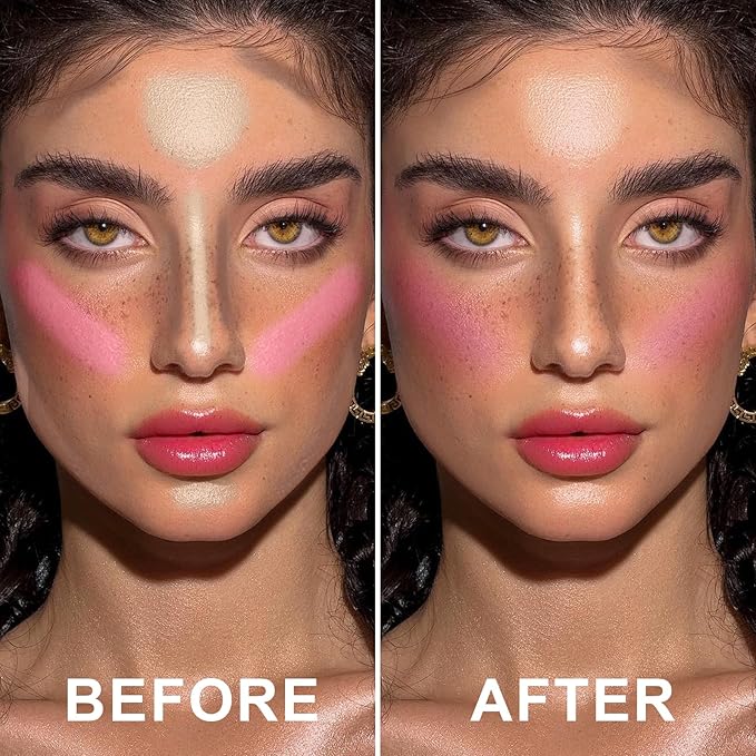 6 Colors Cream Contour Stick Makeup Contour Kit, Double-ended Cream Bronzer for Sculpt, Highlighter and Blush Stick Makeup Kit, Matte & Dewy Finish (SET A)