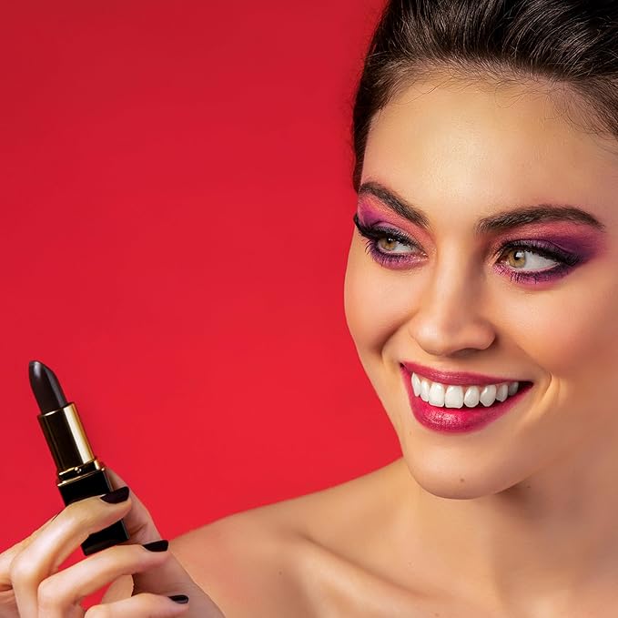 L’Paige LBK – BLACK Color-Changing Lipstick | Aloe Vera-Based, Long-Wear, Moisturizing | Transforms into a Deep Wine-Magenta Finish