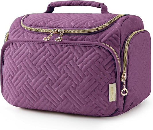 BAGSMART Travel Toiletry Bag, Large Wide-open Travel Bag for Toiletries, Makeup Cosmetic Travel Bag with Handle