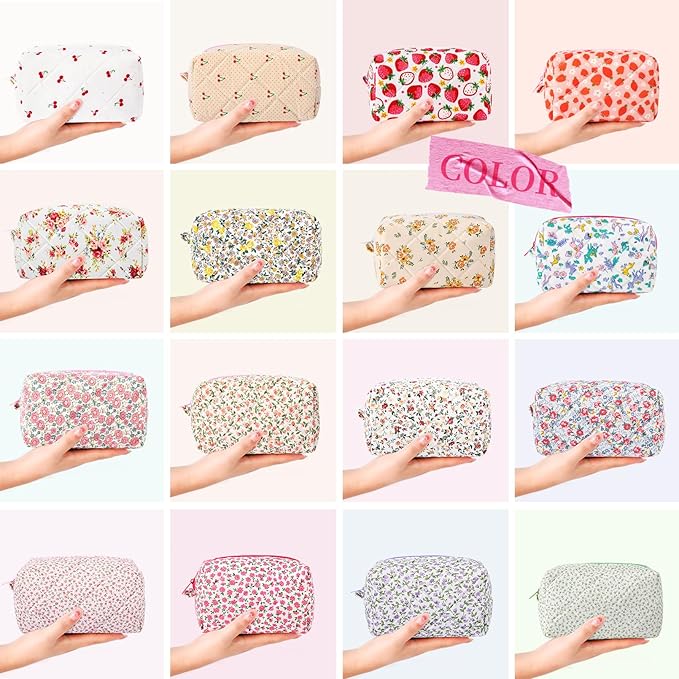 Soidram pink makeup bag floral