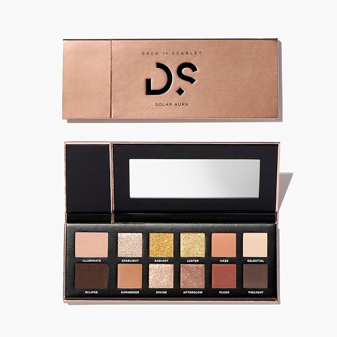 Deck of Scarlet Eyeshadow Pallet - Solar Aura, Long Wearing with Saturated Color, Clean & Vegan Eyeshadow