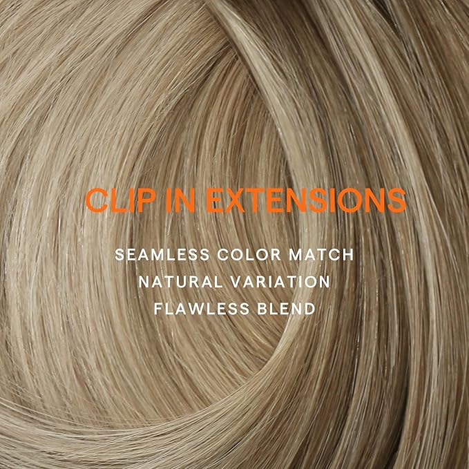 Full Shine Remy Human Hair Clip in Extensions 20 Inch Teddy Bear Blonde Balayage Invisible Hair Extensions Human Hair 120 G 7 Pcs