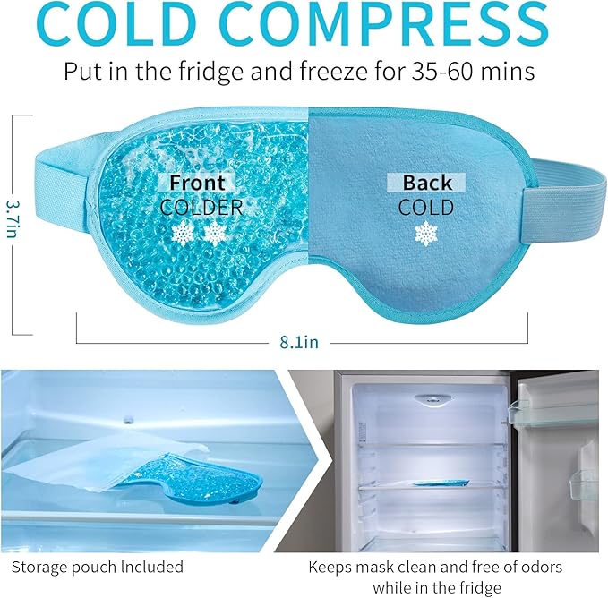 Cooling eye mask with gel