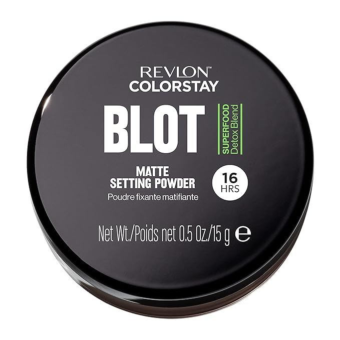Revlon ColorStay Blot Face Makeup Setting Powder, Mattifying, Blurring & Oil Absorbing, Absorbs Sebum, Blurs Imperfections and Reduces Pore Appearance, 0.5 Oz