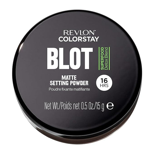 Revlon ColorStay Blot Face Makeup Setting Powder, Mattifying, Blurring & Oil Absorbing, Absorbs Sebum, Blurs Imperfections and Reduces Pore Appearance, 0.5 Oz