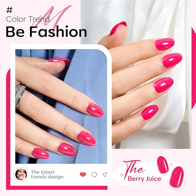 Modelones Press on Nails Short, Oval Fake Nails, Reusable Nail Kit with Nail Glue Adhesive Tabs Mini Nail File, Nails Press Ons 32Pcs 16Sizes, Women Girl Gift, Chrome Pink