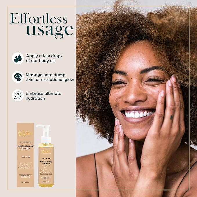 USDA Certified 100% Organic Pure Natural Hydrating Body Oil After Shower With Coconut, Jojoba, Olive & Almond Non-Greasy Moisturizing Oil For Women & Men Dry Skin 5.07 fl oz/150ml - Unscented