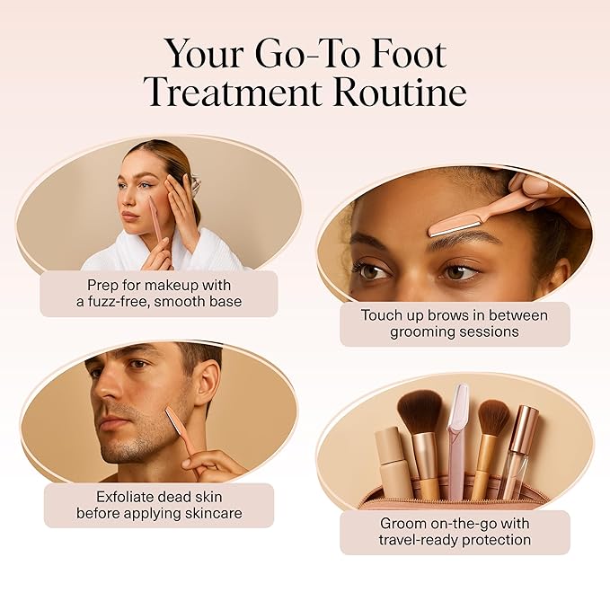 Kitsch Dermaplane Razor for Women Face - Face Razors for Women and Men - Eyebrow Trimmer, Shaver, Recycled Plastic Dermaplaning and Skin Care Tool - Terracotta, 6 pcs