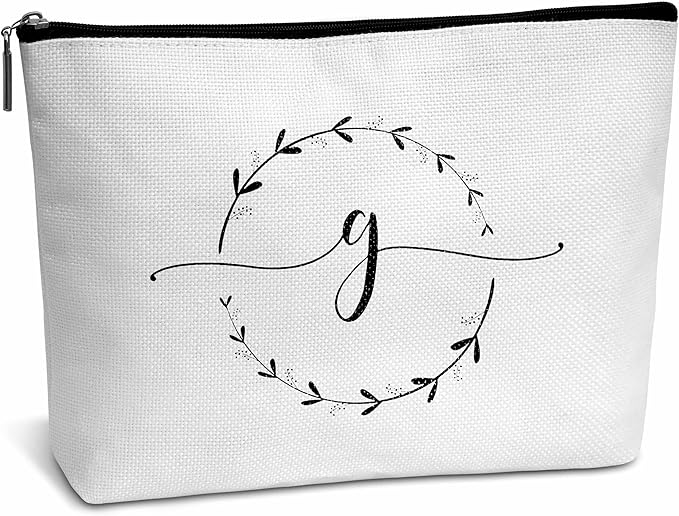 Monogram makeup bag letter toiletry