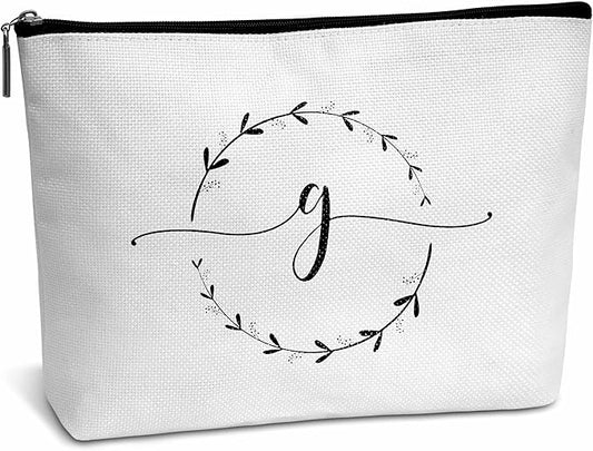 Monogram makeup bag letter toiletry