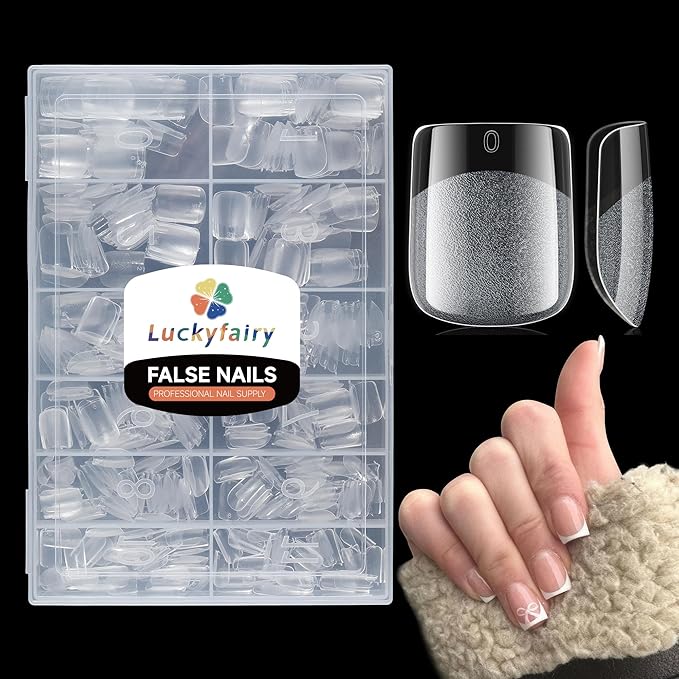 Extra Short Square Nail Tips: XS Short Nail Tips 360PCS Fake Nails 12 Sizes Soft Gel Pre-Shaped Acrylic Clear Square Press on Nails Tips for Nail Extension Home DIY Salon