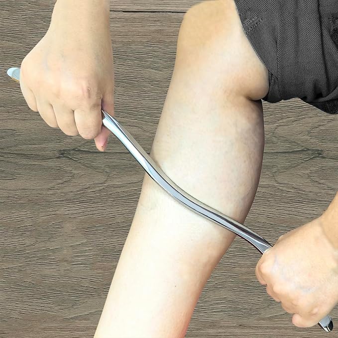 BYYDDIY Stainless Steel Muscle Scraper Stick for Lymphatic Drainage,Body Massage, Release Myofascial Trigger Points Reduce Muscle Soreness Tightness Leg Cramps for Physical Therapy (Ms)