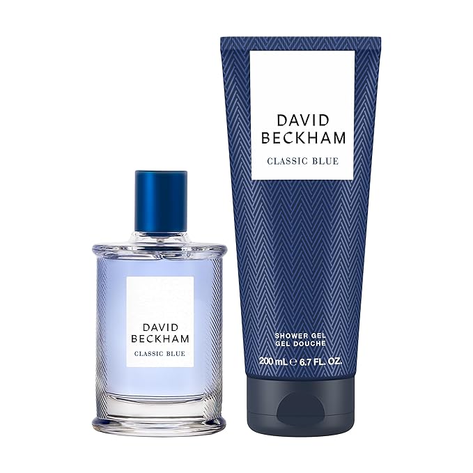 David Beckham Classic Blue 2 Piece Gift Set, Notes of Grapefruit, Cashmere Wood, and Musk, Men's Fragrance, Long Lasting, Everyday Fragrance