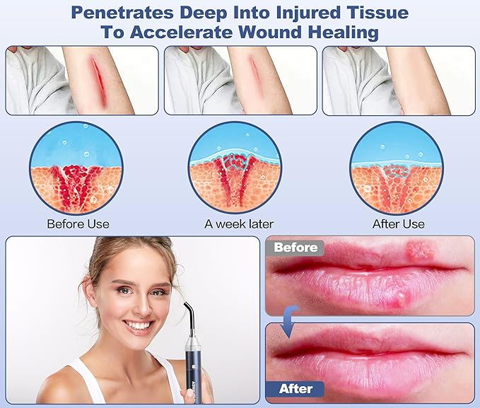 Infrared Red Light Therapy Device for Joints & Muscles Pain Relief, 460:630:660:850:900nm Cold Sore Canker Fever Treat, Portable Near Infrared Wand for Face & Body Mouth Nose Effective 2 in 1 Modes