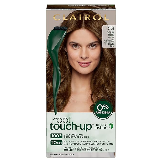 Clairol Root Touch-Up by Natural Instincts Permanent Hair Dye, 5G Golden Brown Hair Color, Pack of 1