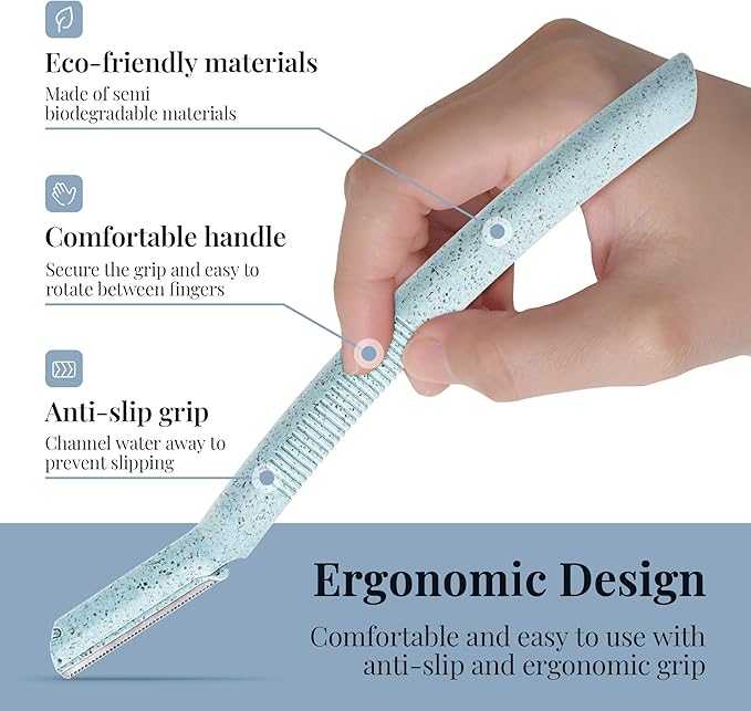 ennva Eyebrow Razor for Women | Dermaplane Facial Razor for Face | Hair Trimmer Face Razor for Body Use | Multipurpose Facial Hair Removal Disposable Blades Eyebrow Tool - 6pcs