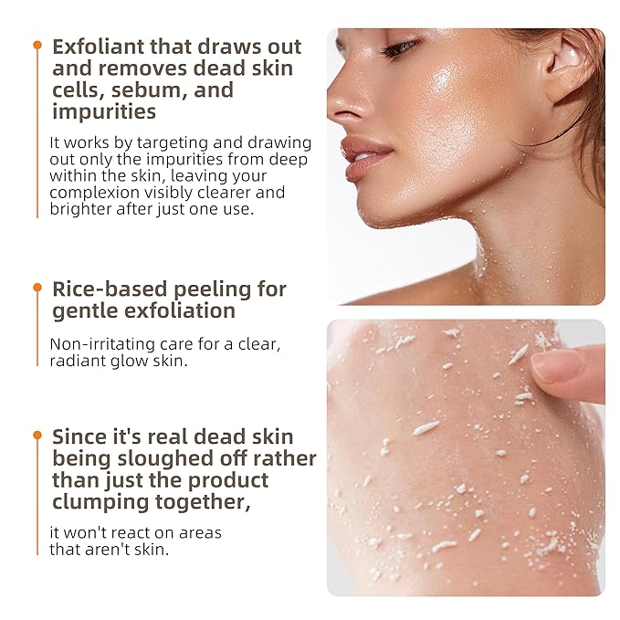 Rice Ampoule Peel Shot Glow (2 PCS) - White & Black Rice Gentle Exfoliating Serum for Radiant, Smooth Skin, 80ml