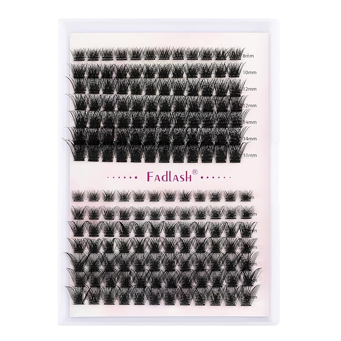 Lash Clusters DIY Eyelash Extensions 168 Clusters Lashes D Curl 0.07 Natural Individual Lash Extensions Mixed Tray False Eyelashes Soft & Strong Thin Band DIY at Home (F22+F23-0.07D, 8-16mm)
